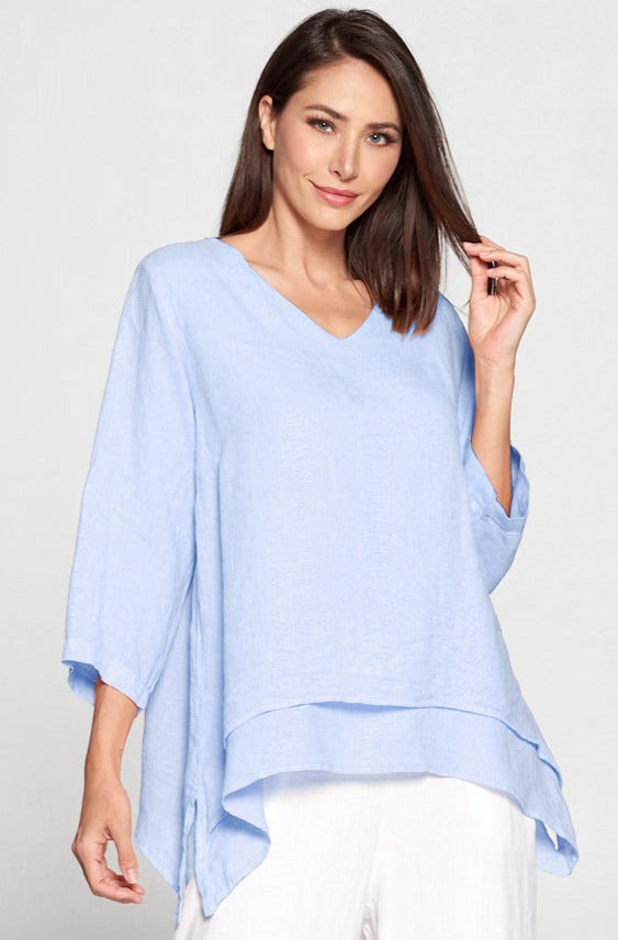 La Fixsun Linen V Neck Double Layer Top S M L XL- FBT95 - Various Colors |  Lori's Lovelies