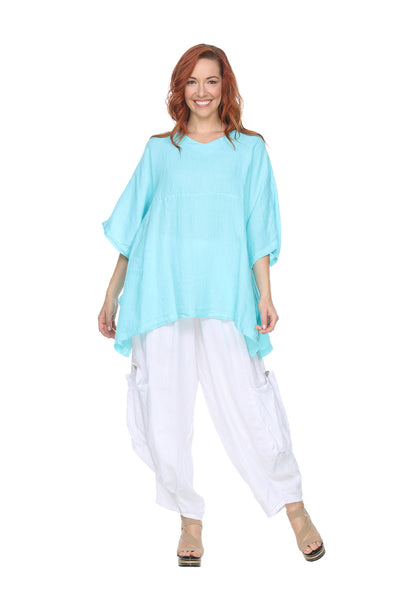 Match Point Linen Big Side Pockets with Button Pants HLP113 - Various Colors - Lori's Lovelies