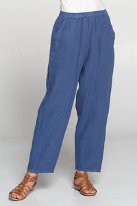 Match Point Linen Elastic Waist Pants with taper LP160 - Several Colors - Lori's Lovelies