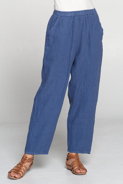Final Sale! Match Point Linen Elastic Waist Pants with taper LP160 ...