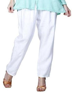 Match Point Linen Elastic Waist Pants with taper LP160 - Lori's Lovelies