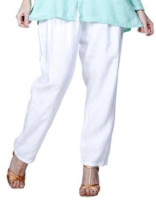 Match Point Linen Elastic Waist Pants with taper LP160 - Lori's Lovelies