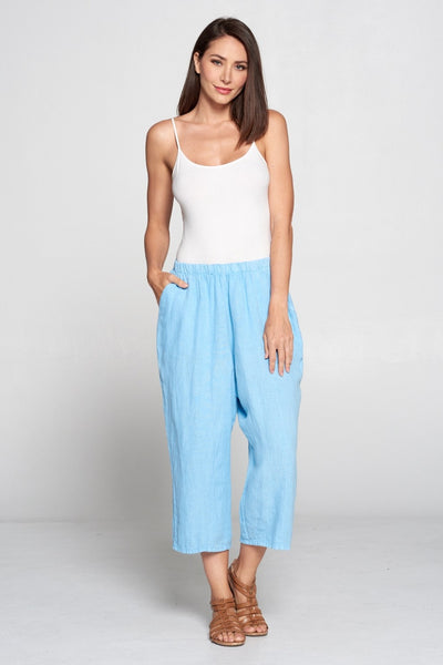 Match Point Linen Basic Capri Pants  LP20 - Several Colors Available - Lori's Lovelies