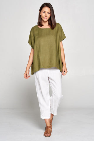 Match Point Linen Basic Capri Pants  LP20 - Several Colors Available - Lori's Lovelies