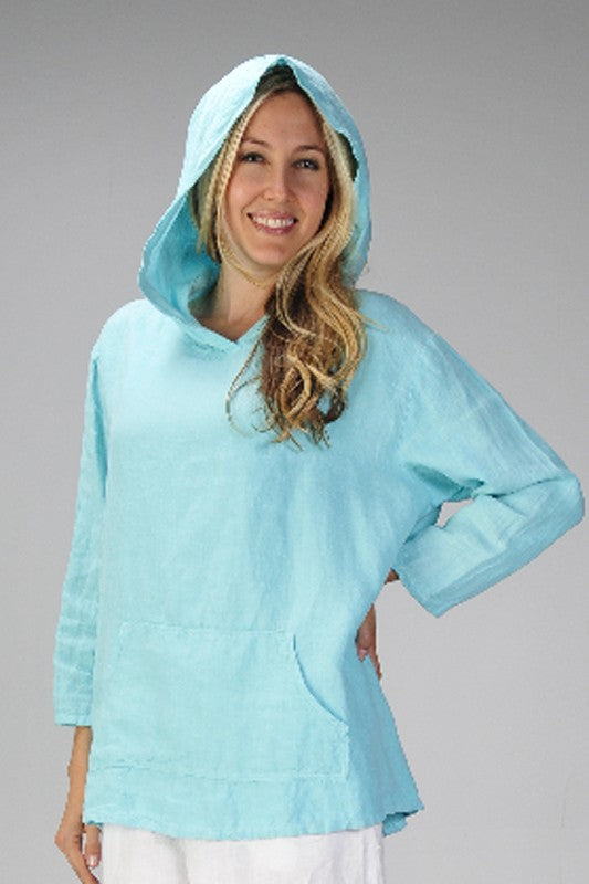 Match Point USA Linen Hoodie with Kangaroo Pocket - Lori's Lovelies