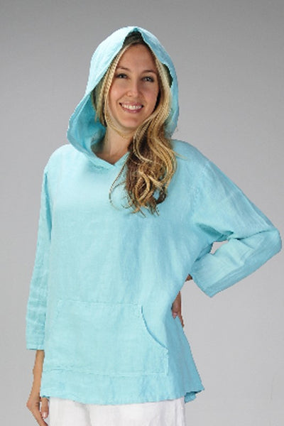 Match Point USA Linen Hoodie with Kangaroo Pocket - Lori's Lovelies